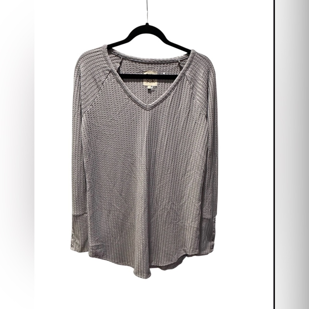 CHASER Long Sleeve Waffle Thermal Tunic Top Medium Lilac NWOT